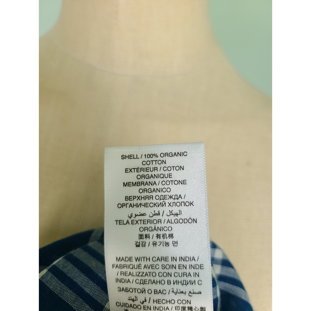 Dôen Sz M Theo Top Dorset Plaid 100% Organic Cotton Blue Cottagecore Old Money - Picture 8 of 8